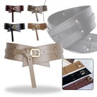 Women Genuine Leather Wide Corset Belt Pin Buckle Cowhide Waistband Fashion