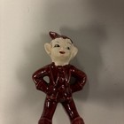 Vintage 1950s Maroon Burgundy Gilner Pottery Pixie Elf 3 75    Figurine