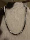 16    5mm Navajo Desert Pearls   Beads Sterling Silver Necklace Usa Unisex 12 1 Gm