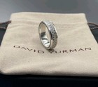 David yurman Sterling Silver Streamline 2 Row And Pave Diamond Ring Size 10