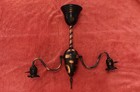 1900 s Era Japanned Copper Flashed 2 Arm Ceiling Light Fixture
