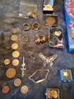 Vintage And New Junk Drawer Lot With Jewelry Toys And Coins