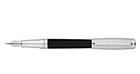 S t  Dupont D Line Fire Head Fountain Pen Black   Palladium  410704f  New In Box