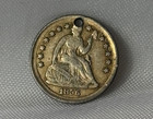 1856 Seated Liberty Half Dime 90  Silver 5c   Hole In Coin 