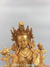 11 8  Old Tibetan Buddhism Temple Bronze Gilt Green Tara Bodhisattva Statue