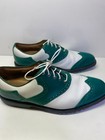 Footjoy Men   s Icon Golf Shoes Sz 11 M Green White Wingtip Spikeless Cdk