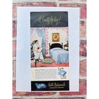 1949 Bates Bedspreads A Beauty By Day - Original Vintage Print Ad - Blue Pink