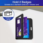 3-pack Horizontal Hard Plastic Id Badge Holders     Double-sided Black Card Case F