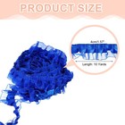 10 Yards 2-layer Satin Ruffle Trim Lace Ribbon Solid Deep Blue