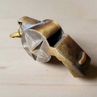Constable Solid Brass Whistle With Raised Star   Antique Finish  2  X 0 75  