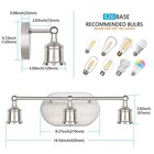  Bathroom Vanity Light  3-light Brushed Nickel Vanity Lighting Fixture  Silver