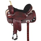Hilason Western Horse Treeless Trail Barrel American Leather Saddle Tack   For