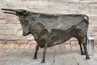 Abstract Hotcast Bronze  cubist - Picasso Style  Bull Statue   Signed   Home Art