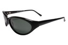 Old Fashioned Genuine Vintage Mens Womens Oval Upturned Frame Black Sunglasses