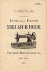 1891 Singer Directions For Improved Family Sewing Machine Manual  Wire Binding