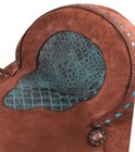 Roughout Barrel Saddle Set Turquoise Alligator Print Inlay Fqhb 14  15  16  New