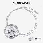 925 Sterling Silver Or 14k Gold Plated Double Layer Beaded Chain Bracelet Anklet