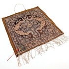 Vintage Boho Peacock Tapestry Wall Hanging Bronze Metallic Jacquard Fringe 13x13