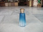 Vintage Blue Shaded Cylindrical Long Fine Cut Glass Perfume Bottle