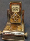 Vintage Brass Domino Flip Number Desk Calendar Month Day Made In Japan 