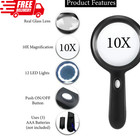 10x Magnifying Glass Light Jumbo Handheld Magnifier Large Led Illuminated Lens