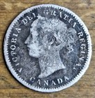 1875 H Canada 10 Cents Queen Victoria Sterling Silver Dime Key Vg Env Dmg