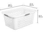 Large Plastic 2 Bushel Laundry Basket With 4 Comfort Grip Handles  White
