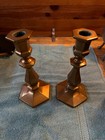 Vintage Pair Of Heavy Solid Brass 9  Candle Holders 5lb Ea 