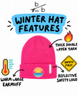 Bitty Brah Toddler Kids Beanies Lot Of 12 Safety Reflective Pink Navy Black Nwt