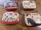Lot Of 7 Vintage Coca Cola Coke Mini Graphic Metal Small 2 1 2  Collectible Tins