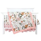 4-piece Crib Bedding Set For Girls  Pink Baby Girl Bedding Set With Crib Daisy
