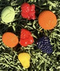 Vintage Carved Bakelite Fruit Buttons Lot Of 7     1 2    Mixed Colors