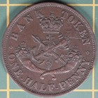 1854 Province Of Canada Half Penny Token Pc-5c1