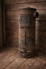 Antique Cast Iron Cylinder Stove Pot Belly Heater Body Primitive Farmhouse 22   
