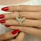 2ct Simulated Diamond Women Pendant Necklace In 14k Yellow Gold Sterling Silver