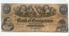 1856  10 The Bank Of Georgetown South Carolina Obsolete Currency Bank Note