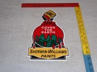 Vintage  sherwin Williams Paints Cover The Earth  12  Metal Gasoline   Oil Sign 