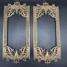 4 Ornate Victorian Brass Panels 13x5 5    Vent Cover  Mirror  Architectural Decor
