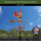 Bantam Red Rooster Weathervane Hand Finished Copper With Multi-color Patina New