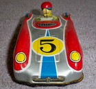 Vintage 1950 s Takatoku Tt Friction Toy Race Car  5   Lithograph Made In Japan