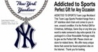 Large New York Yankees Necklace Stainless Steel Ch  Mlb Baseball Metal Logo Hot   