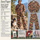 Vintage 1980s Swiss Army Taz 83 Alpenflage Camo Uniform Set Jacket Pants 48 