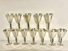 Vtg 12 Silver Plated Wine Goblets Ornate   Spain   Barware Decor   Gift Idea Set