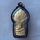 Phra Buddha Naga Statue Gold Plated Waterproof Pendant Thai Buddhist Amulet
