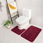 3-piece Bathroom Bath Mat Set Soft Memory Foam Contour Rug With Toilet Lid Cover