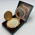 1970s Retro 875 Silver Gilt Seashell Compact Mirror Powder Box Russian Stamped