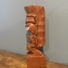 Vintage Hand Carved Dark Wood 10 5  Tiki Statue Idol God Hawaii Luau Bar Decor