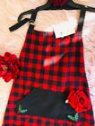 Plaid Holiday Full Apron Mistletoe  27    By 32   