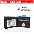 Mens Airtag Wallet Genuine Leather Credit Card Money Airtag Case Rfid