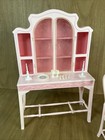 Barbie Sweet Roses Dining Set Table 2 Chairs Hutch Vintage 1984 Mattel